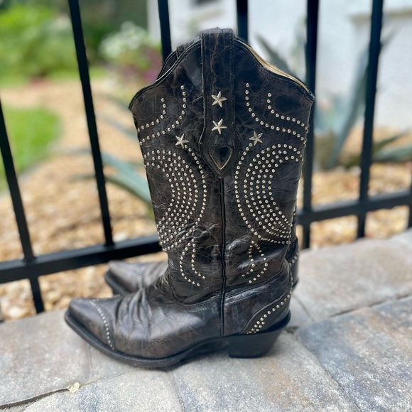 Stars & Studded Embellished Cowgirl Boots - Picture 1 of 9